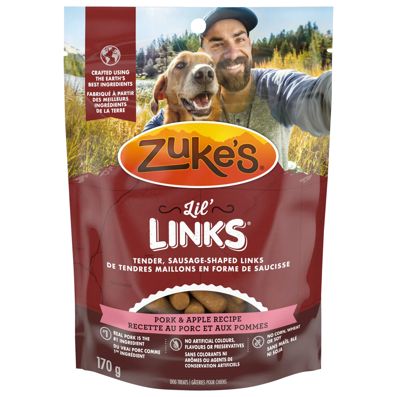 Zukes Lil Links Chicken and Apple Recipe dog treats.