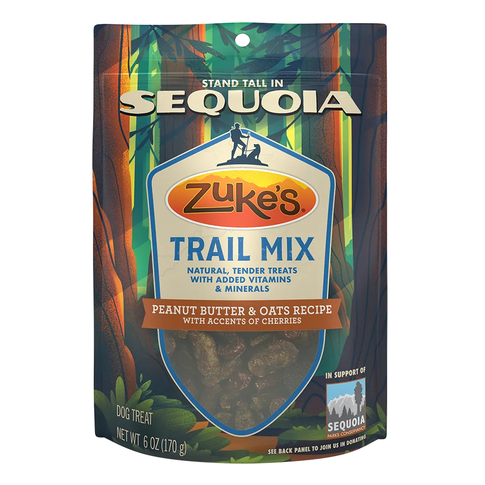 Zukes Trail Mix Peanut Butter and Oats Recipe package dog treats - Stand Tall in Sequoia