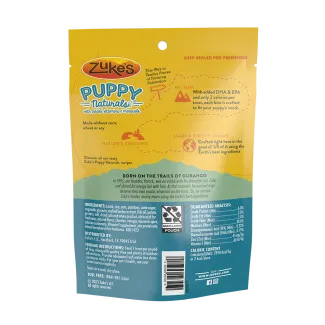Zukes Puppy Naturals Lamb Recipe Dog Treats back packaging