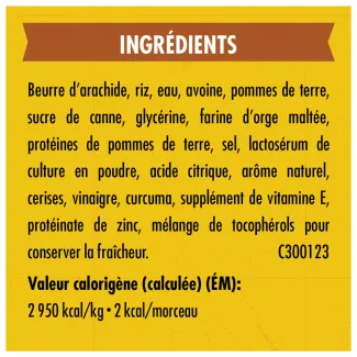 Gâteries d'entraînement Zuke's Mini Naturals à saveur de beurre d'arachide et d'avoine - ingredients