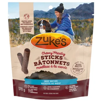 Zuke's Chewy Meaty Sticks Beef Recipe, Dog Treats - Gâteries pour chiens Zuke's Chewy Meaty Sticks Recette de bœuf