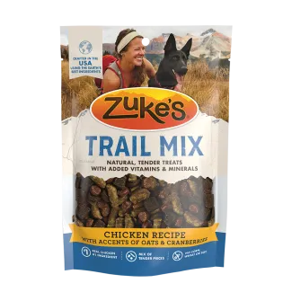 Zukes Trail Mix Peanut Butter and Oats Recipe dog treats front of packaging